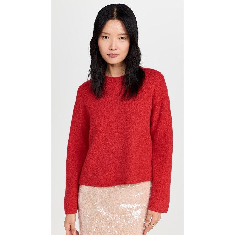 ASTR The Label bowie sweater Womens Red Crew Neck Knit Pullover Size M nwot